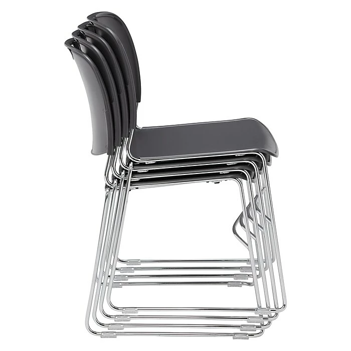 National Public Seating NPS 8500 Series Hi-Tech Ultra-Compact Plastic Seat/Back Stack Chair, Gunmetal/Chrome, 4 Pack (8502/4) 8 National Public Seating NPS 8500 Series Hi-Tech Ultra-Compact Plastic Seat/Back Stack Chair, Gunmetal/Chrome, 4 Pack (8502/4) - Image 6
