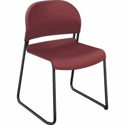 HON GuestStacker Stacking Chair, Plastic, Mulberry, Seat: 18"W X 17 1/2"D, Back: 20"W X 18 1/2"H, 4/Ct