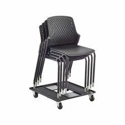 Safco Next High-Impact Polypropylene Office Chair, Black, 4/Carton (4287BL)
