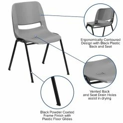 Flash Furniture HERCULES Plastic Shell Stack Chair, Gray (RUTEO1GYGG) -Stackable Folding Chairs Sales unnamed file 1056