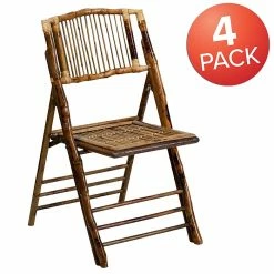 Flash Furniture American Champion Bamboo Armless Folding Chair, Wood, 4/Pack -Stackable Folding Chairs Sales unnamed file 106
