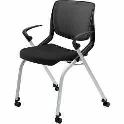 HON Motivate Nesting Stacking Chair, Black Ilira Stretch Back, Fixed Arms, Onyx Shell, Black Fabric (HONMN212ONCU10) -Stackable Folding Chairs Sales unnamed file 1102