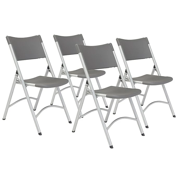 National Public Seating NPS 600 Series Heavy Duty Plastic Folding Chair, Charcoal Slate, 4 Pack (620/4) 3 National Public Seating NPS 600 Series Heavy Duty Plastic Folding Chair, Charcoal Slate, 4 Pack (620/4)