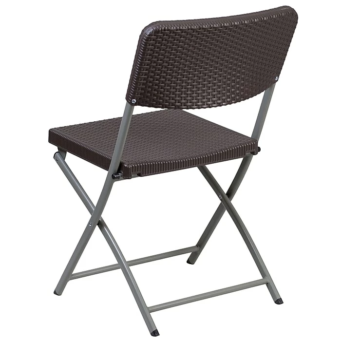 Flash Furniture Hercules Plastic Brown Rattan Plastic Folding Chair, Set Of 6 (6DADYCZ61) 10 Flash Furniture Hercules Plastic Brown Rattan Plastic Folding Chair, Set Of 6 (6DADYCZ61) - Image 8