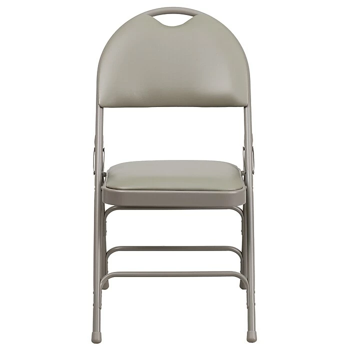 Flash Furniture HERCULES™ Triple Braced Vinyl Armless Folding Chair, Gray, 4/Pack (4HAMC705AV3GY) 10 Flash Furniture HERCULES™ Triple Braced Vinyl Armless Folding Chair, Gray, 4/Pack (4HAMC705AV3GY) - Image 8