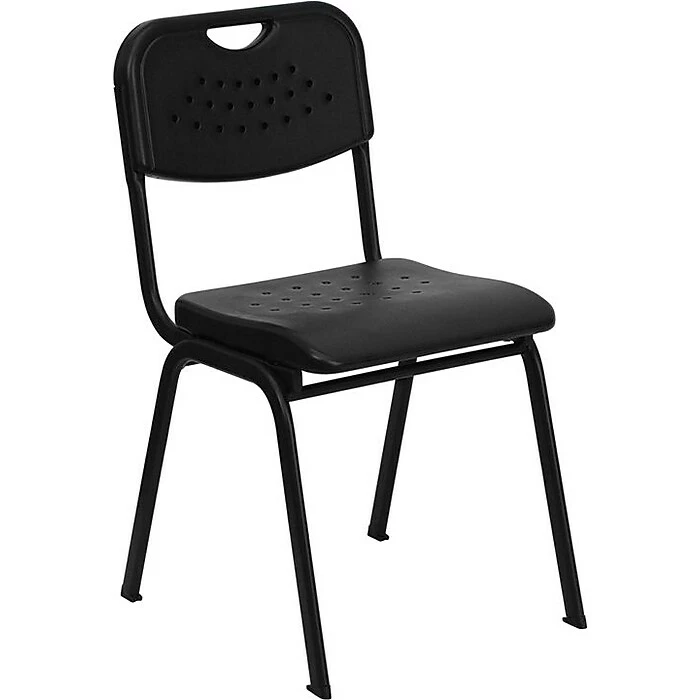 Flash Furniture HERCULES™ Plastic Powder Coated Frame Stack Chair, Black, 12/Pack 6 Flash Furniture HERCULES™ Plastic Powder Coated Frame Stack Chair, Black, 12/Pack - Image 4