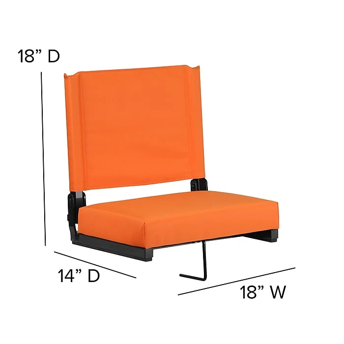 Flash Furniture Game Day Seats By Flash With Ultra-Padded Seat, Orange (XU-STA-OR-GG) 8 Flash Furniture Game Day Seats By Flash With Ultra-Padded Seat, Orange (XU-STA-OR-GG) - Image 6