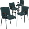 Flash Furniture HERCULES 4/Pack 3'' Thick Padded Stack Chairs W/Arms (4XU60154GN) -Stackable Folding Chairs Sales unnamed file 1258