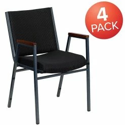 Flash Furniture HERCULES 4/Pack 3'' Thick Padded Stack Chairs W/Arms (4XU60154BK) -Stackable Folding Chairs Sales unnamed file 1276