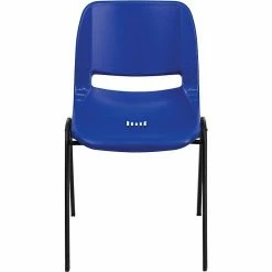 Flash Furniture HERCULES™ Plastic Ergonomic Shell Stack Chair, Blue, 30/Pack