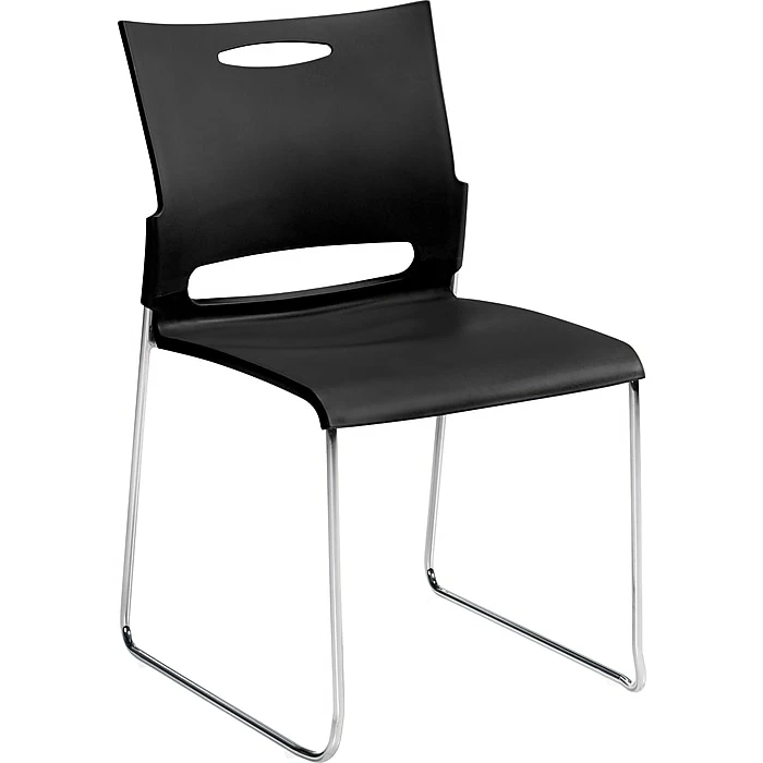 Offices To Go® Plastic Armless Stacking Chair, Black/Chrome, 4/Pk (TDOTG11310B) 3 Offices To Go® Plastic Armless Stacking Chair, Black/Chrome, 4/Pk (TDOTG11310B)