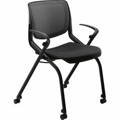 HON Motivate Ilira Stretch/Fabric Nesting Stacking Chair, Fixed Arms, Onyx Shell, Black -Stackable Folding Chairs Sales unnamed file 1296