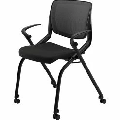 HON Motivate Ilira Stretch/Fabric Nesting Stacking Chair, Fixed Arms, Onyx Shell, Black -Stackable Folding Chairs Sales unnamed file 1297