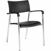Global Offices To Go® Stack Chair, Plastic, Black, Seat: 16 1/2"W X 16"D, Back: 17 1/2"W X 14 1/2"H, 4/Ct
