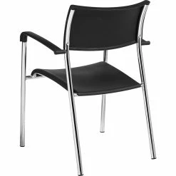 Global Offices To Go® Stack Chair, Plastic, Black, Seat: 16 1/2"W X 16"D, Back: 17 1/2"W X 14 1/2"H, 4/Ct -Stackable Folding Chairs Sales unnamed file 1303