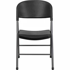 Flash Furniture HERCULES™ Plastic Armless Folding Chair With Charcoal Frame, Black, 20/Pack (20DADYCD50)