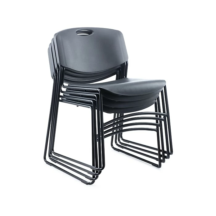 Staples Resin Student/School Chair, Black, 4/Pack (51475) 3 Staples Resin Student/School Chair, Black, 4/Pack (51475) - Image 2