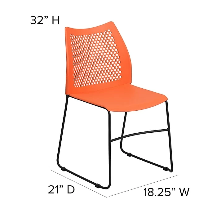 Flash Furniture Hercules Series Plastic Stack Chair, Orange (RUT498AORANGEGG) 8 Flash Furniture Hercules Series Plastic Stack Chair, Orange (RUT498AORANGEGG) - Image 6