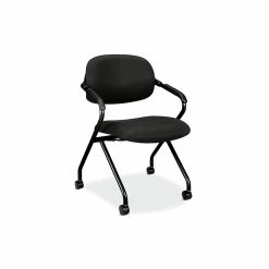 HON Fabric Floating Back Nesting Chair, Casters, Black (BSXVL303MM10T)