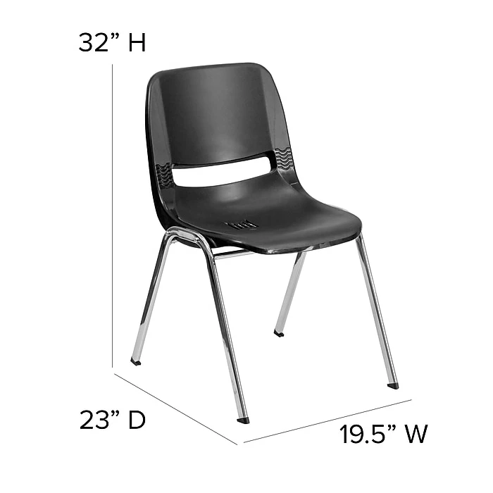 Flash Furniture HERCULES Plastic Student/School Chair, Black (RUT-18-BK-CHR-GG) 8 Flash Furniture HERCULES Plastic Student/School Chair, Black (RUT-18-BK-CHR-GG) - Image 6