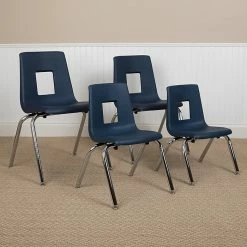 Stackable Folding Chairs Sales 10 Advantage Navy Student Stack School Chair - 18" 4 Pack (ADVSSC18NAVY4)
