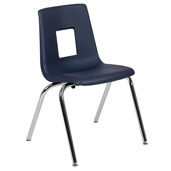 Advantage Navy Student Stack School Chair - 18" 4 Pack (ADVSSC18NAVY4) 8 Advantage Navy Student Stack School Chair - 18" 4 Pack (ADVSSC18NAVY4) - Image 6