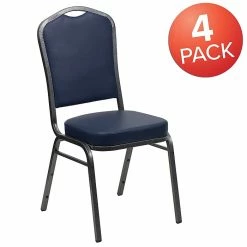 Flash Furniture HERCULES 4/Pack Banquet Chairs W/Vinyl Seat Silver Vein Frame (4FDC01SVNY) -Stackable Folding Chairs Sales unnamed file 144