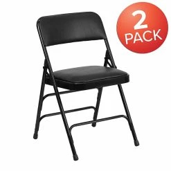 Flash Furniture HERCULES Series Vinyl Folding Chair, Black, 2/Pack (2HAMC309AVBK) -Stackable Folding Chairs Sales unnamed file 153