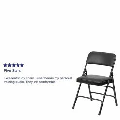 Flash Furniture HERCULES Series Vinyl Folding Chair, Black, 2/Pack (2HAMC309AVBK) -Stackable Folding Chairs Sales unnamed file 155
