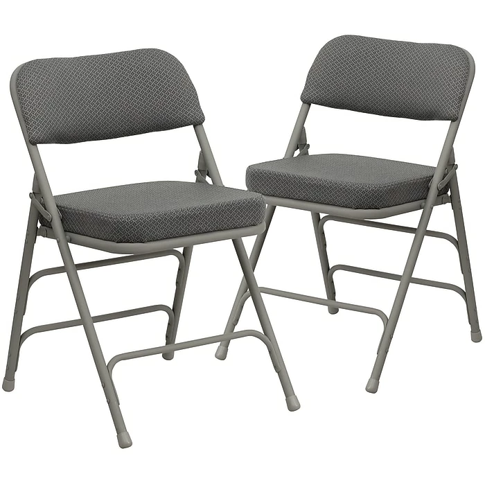 Flash Furniture HERCULES Series Fabric Folding Chair, Gray, 2/Pack (2HAMC320AFGRY) 3 Flash Furniture HERCULES Series Fabric Folding Chair, Gray, 2/Pack (2HAMC320AFGRY)
