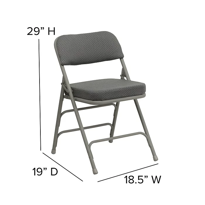 Flash Furniture HERCULES Series Fabric Folding Chair, Gray, 2/Pack (2HAMC320AFGRY) 9 Flash Furniture HERCULES Series Fabric Folding Chair, Gray, 2/Pack (2HAMC320AFGRY) - Image 7