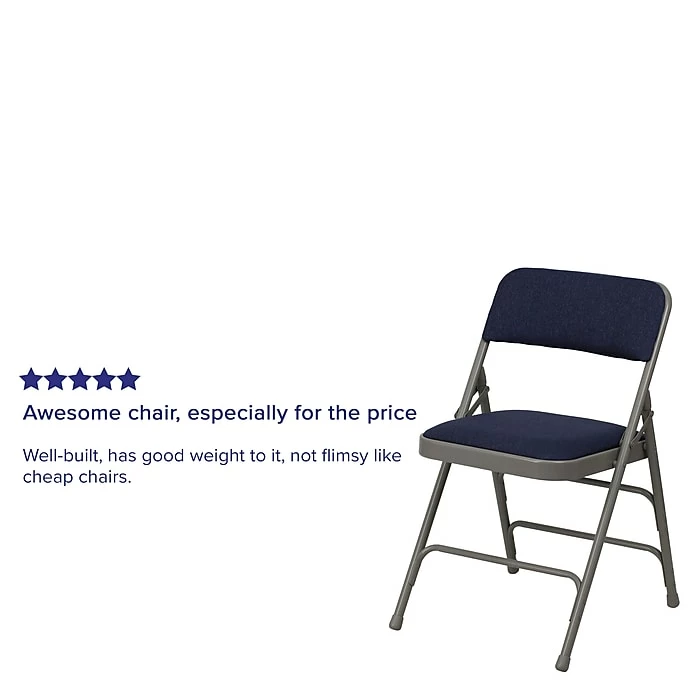 Flash Furniture HERCULES Series Fabric Folding Chair, Navy Blue, 2/Pack (2HAMC309AFNVY) 7 Flash Furniture HERCULES Series Fabric Folding Chair, Navy Blue, 2/Pack (2HAMC309AFNVY) - Image 5