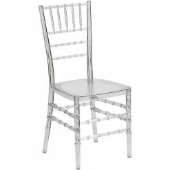 Flash Furniture Elegance Crystal Resin Stacking Chiavari Chair, Ice, 10/Pack
