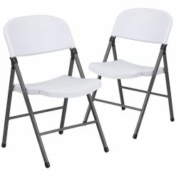 Flash Furniture HERCULES Series Plastic Folding Chair, White (2DADYCD50WH)