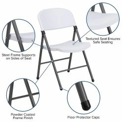 Flash Furniture HERCULES Series Plastic Folding Chair, White (2DADYCD50WH) -Stackable Folding Chairs Sales unnamed file 193