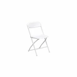 Flash Furniture HERCULES™ Plastic Armless Folding Chair, Premium White, 32/Pack