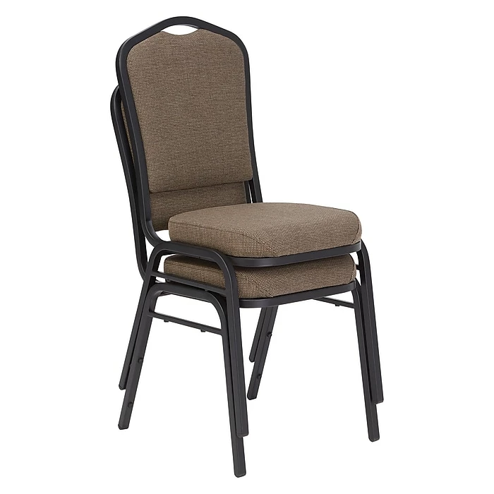 National Public Seating 9300 Series Deluxe Fabric Upholstered Stack Chair, Natural Taupe/Black Sandtex, 2 Pack (9378-BT/2) 4 National Public Seating 9300 Series Deluxe Fabric Upholstered Stack Chair, Natural Taupe/Black Sandtex, 2 Pack (9378-BT/2) - Image 2