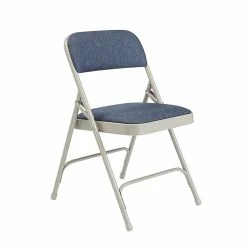 National Public Seating NPS 2200 Series Fabric Padded Premium Folding Chairs, Imperial Blue/Gray, 4 Pack (2205/4) -Stackable Folding Chairs Sales unnamed file 256