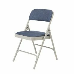 National Public Seating NPS 2200 Series Fabric Padded Premium Folding Chairs, Imperial Blue/Gray, 4 Pack (2205/4) -Stackable Folding Chairs Sales unnamed file 257