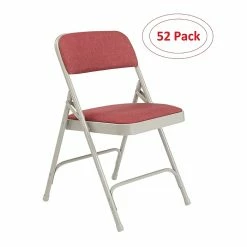 National Public Seating NPS 2200 Series Fabric Padded Premium Folding Chairs, Majestic Cabernet/Gray, 52 Pack (2208/52)
