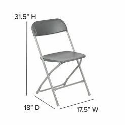 Flash Furniture HERCULES Series Plastic Banquet/Reception Chair, Gray, 2/Pack (2LEL3GREY) -Stackable Folding Chairs Sales unnamed file 279