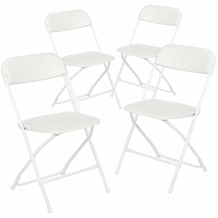 Flash Furniture HERCULES™ Plastic Armless Folding Chair, Premium White, 4/Pack 3 Flash Furniture HERCULES™ Plastic Armless Folding Chair, Premium White, 4/Pack