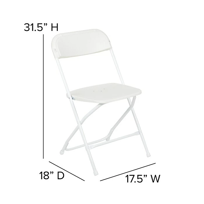 Flash Furniture HERCULES™ Plastic Armless Folding Chair, Premium White, 4/Pack 9 Flash Furniture HERCULES™ Plastic Armless Folding Chair, Premium White, 4/Pack - Image 7