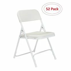 Stackable Folding Chairs Sales 27 National Public Seating NPS 800 Series Premium Light-Weight Plastic Folding Chairs, Bright White, 52 Pack (821/52)