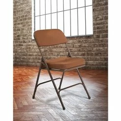 National Public Seating NPS 3200 Series Premium 2" Fabric Padded Folding Chairs, Antique Gold/Brown, 2 Pack (3219/2) -Stackable Folding Chairs Sales unnamed file 307