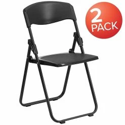 Flash Furniture HERCULES Series Plastic Folding Chair, Black, 2/Pack (2RUTIBLACK) -Stackable Folding Chairs Sales unnamed file 317