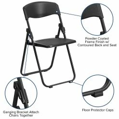 Flash Furniture HERCULES Series Plastic Folding Chair, Black, 2/Pack (2RUTIBLACK) -Stackable Folding Chairs Sales unnamed file 319