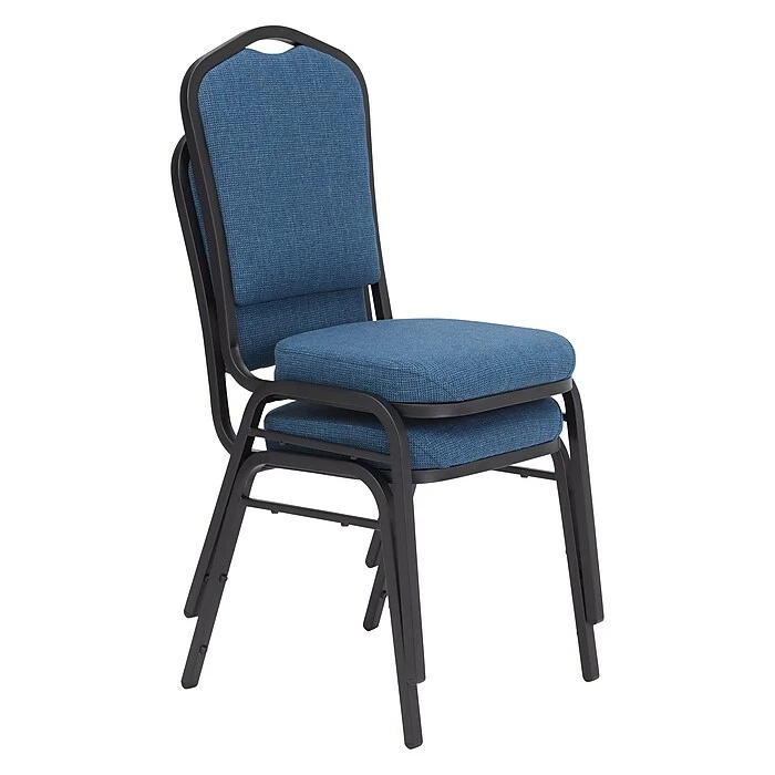 National Public Seating NPS 9300 Series Deluxe Fabric Upholstered Stack Chair, Natural Blue/Black Sandtex, 2 Pack (9374-BT/2) 4 National Public Seating NPS 9300 Series Deluxe Fabric Upholstered Stack Chair, Natural Blue/Black Sandtex, 2 Pack (9374-BT/2) - Image 2