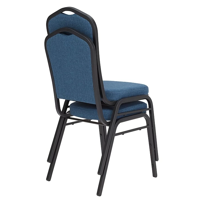 National Public Seating NPS 9300 Series Deluxe Fabric Upholstered Stack Chair, Natural Blue/Black Sandtex, 2 Pack (9374-BT/2) 5 National Public Seating NPS 9300 Series Deluxe Fabric Upholstered Stack Chair, Natural Blue/Black Sandtex, 2 Pack (9374-BT/2) - Image 3