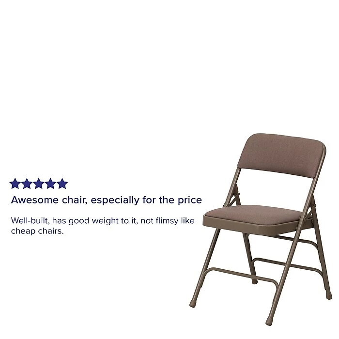 Flash Furniture Hercules Fabric Banquet/Reception Folding Chairs, Beige 4/Pack (4-HA-MC309AF-BGE-GG) 6 Flash Furniture Hercules Fabric Banquet/Reception Folding Chairs, Beige 4/Pack (4-HA-MC309AF-BGE-GG) - Image 4